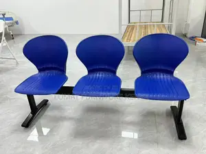Blue 3 Link Lobby Waiting Bench