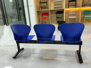 Blue 3 Link Lobby Waiting Bench