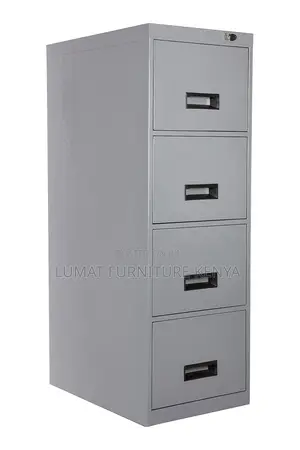 4 Drawer Modern Metallic Storage Cabinet