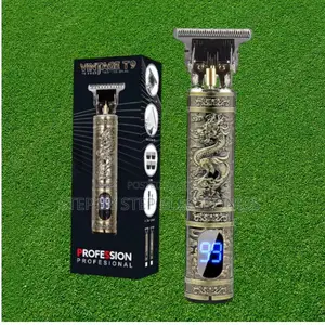 Gold Vintage T9 Hair Clipper Shaver With Led Rechargeable Battery