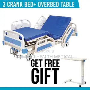 3 Crank Bed With Mattress Suitable for Homecare Patients and Hospitals