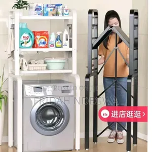 *Foldable Heavy Duty Over the Washing Machine Storage Rack