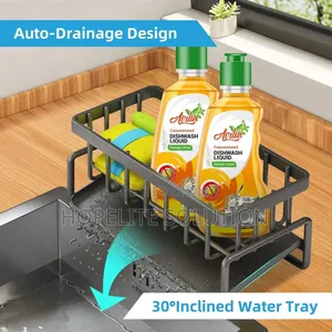 Upgraded Kitchen Sink Caddy Organizer Sponge Rack