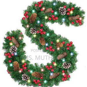 Xmas Garland Decoration With Pinecones,Red Berries* (2.7m )