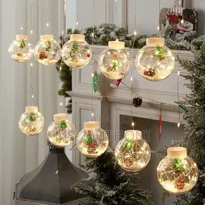 3.5 M (10 Balls )Christmas Led String Lights With Decorative Balls.