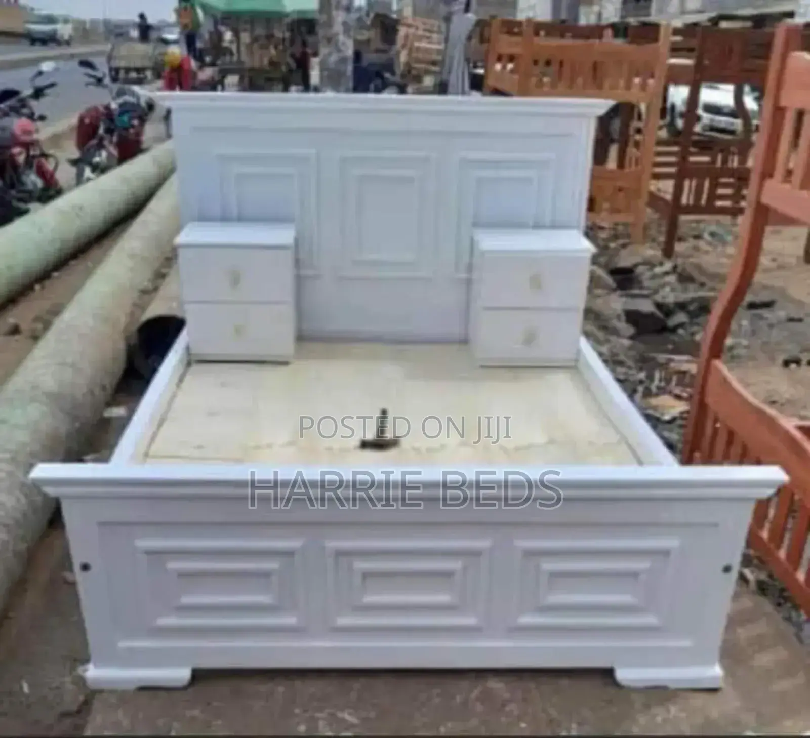 White Modern Bed With Side Beds