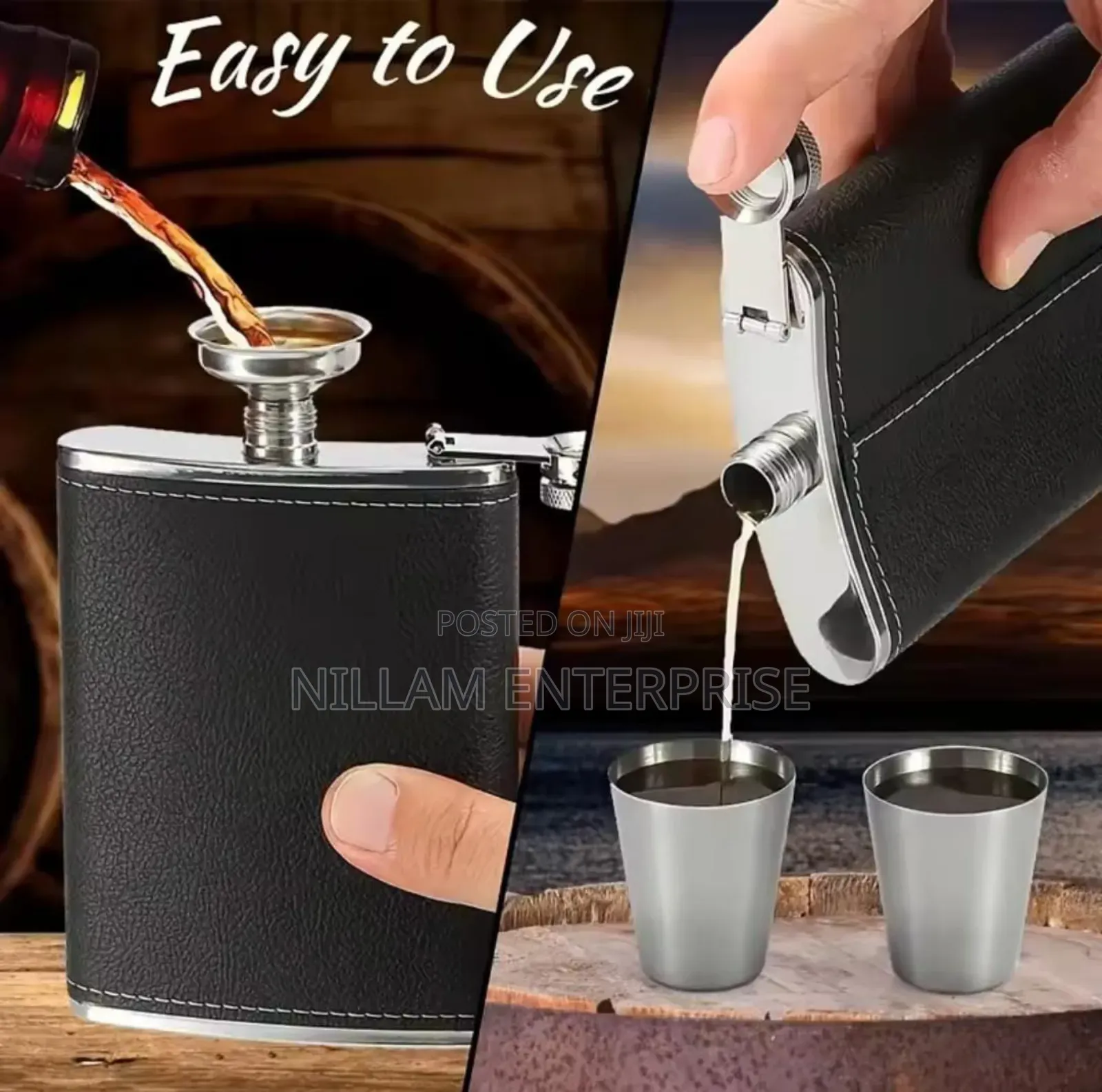 Portable Hip Flask/Whisky Bottle Set