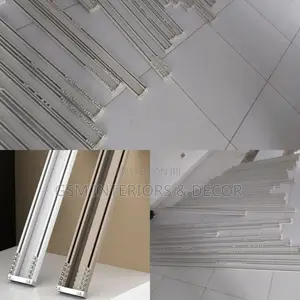 Cream White Aluminium Curtain Rails Double and Stoppers