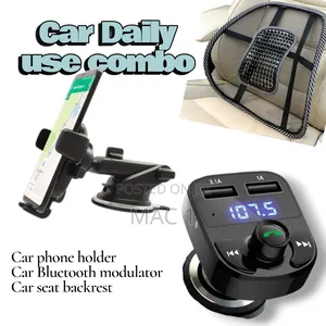 Drivers Daily Use Combo ,Car Phone Holder Bluetooth Modulator Backrest