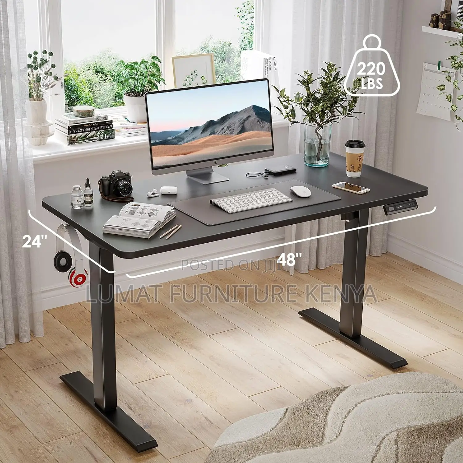 Black Electric Adjustable Office/Home Working Table