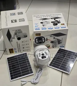 6mp Full Hd Ubox Solar 4g Powered CCTV Outdoor Camera With Dual Lenses