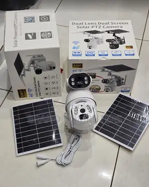 4g Simcard 6mp Ubox Dual Lens Dual Screen Solar PTZ Camera