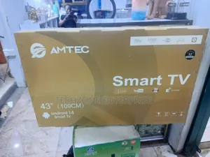 Amtec 43 Inches Smart Android Flameless Tv