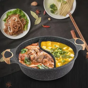 28cm Honhey Wok Granite Partitioned Cooking Pot