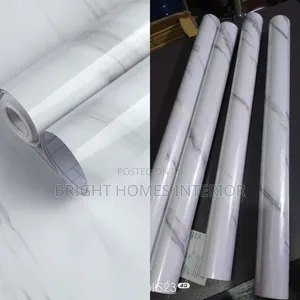 White Marble Contact Paper for Kitchen Cabinets