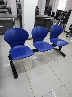 Triple Blue Plastic Waiting Bench