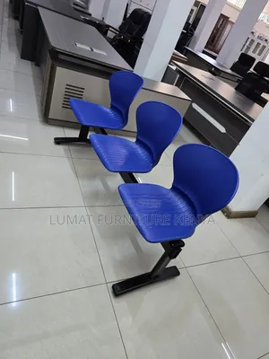 Triple Blue Plastic Waiting Bench