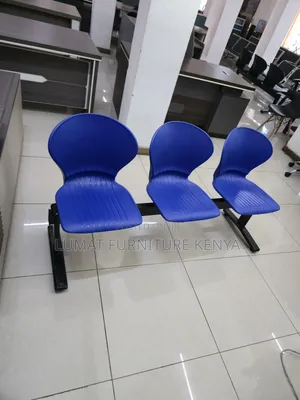 Triple Blue Plastic Waiting Bench