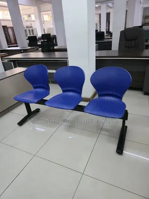 Triple Blue Plastic Waiting Bench