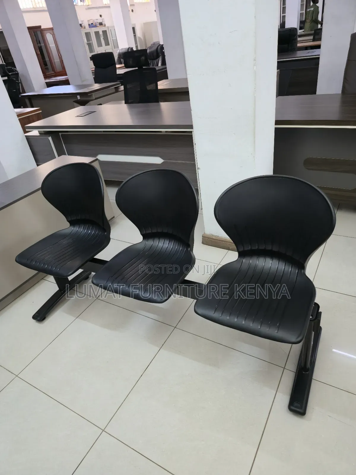 Classic Black Public Waiting Bench
