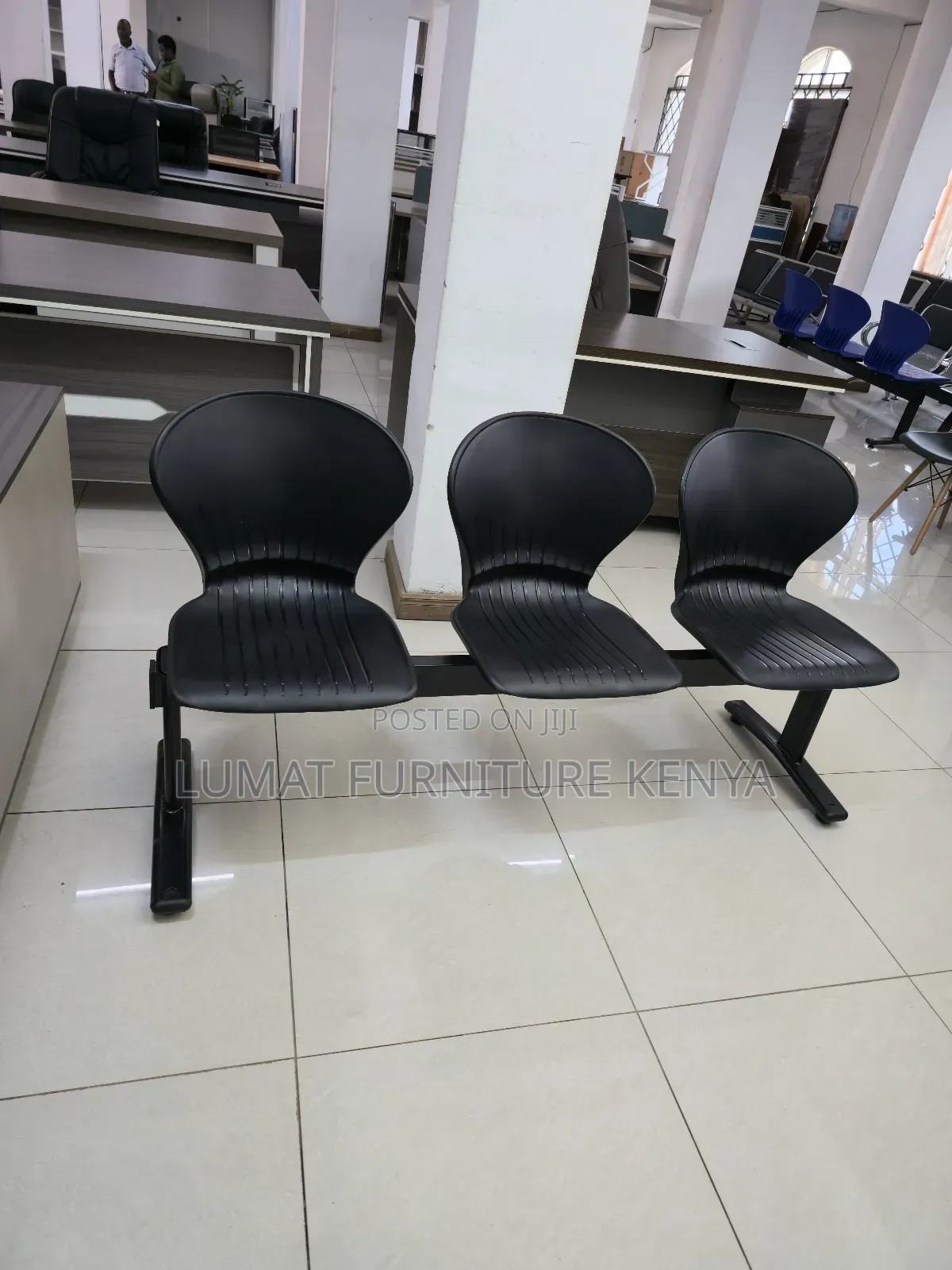 Classic Black Public Waiting Bench
