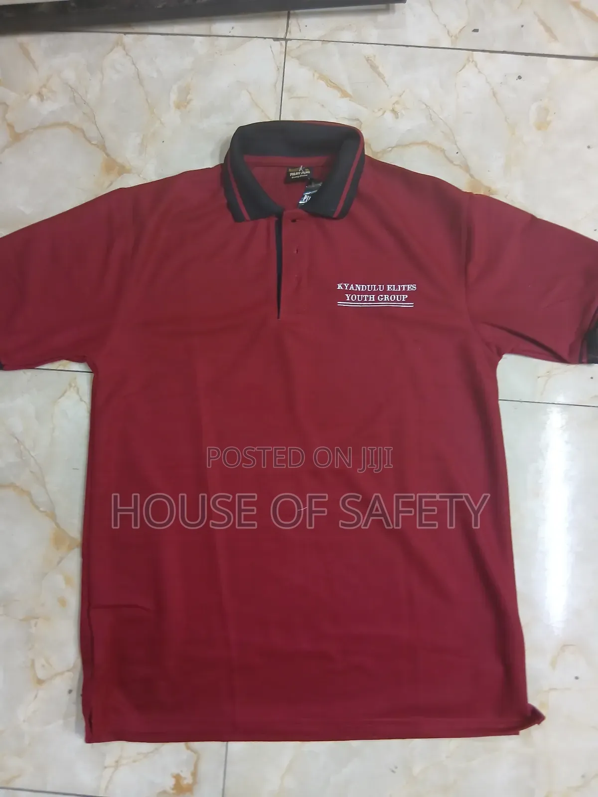Maroon Polo and Black Collar
