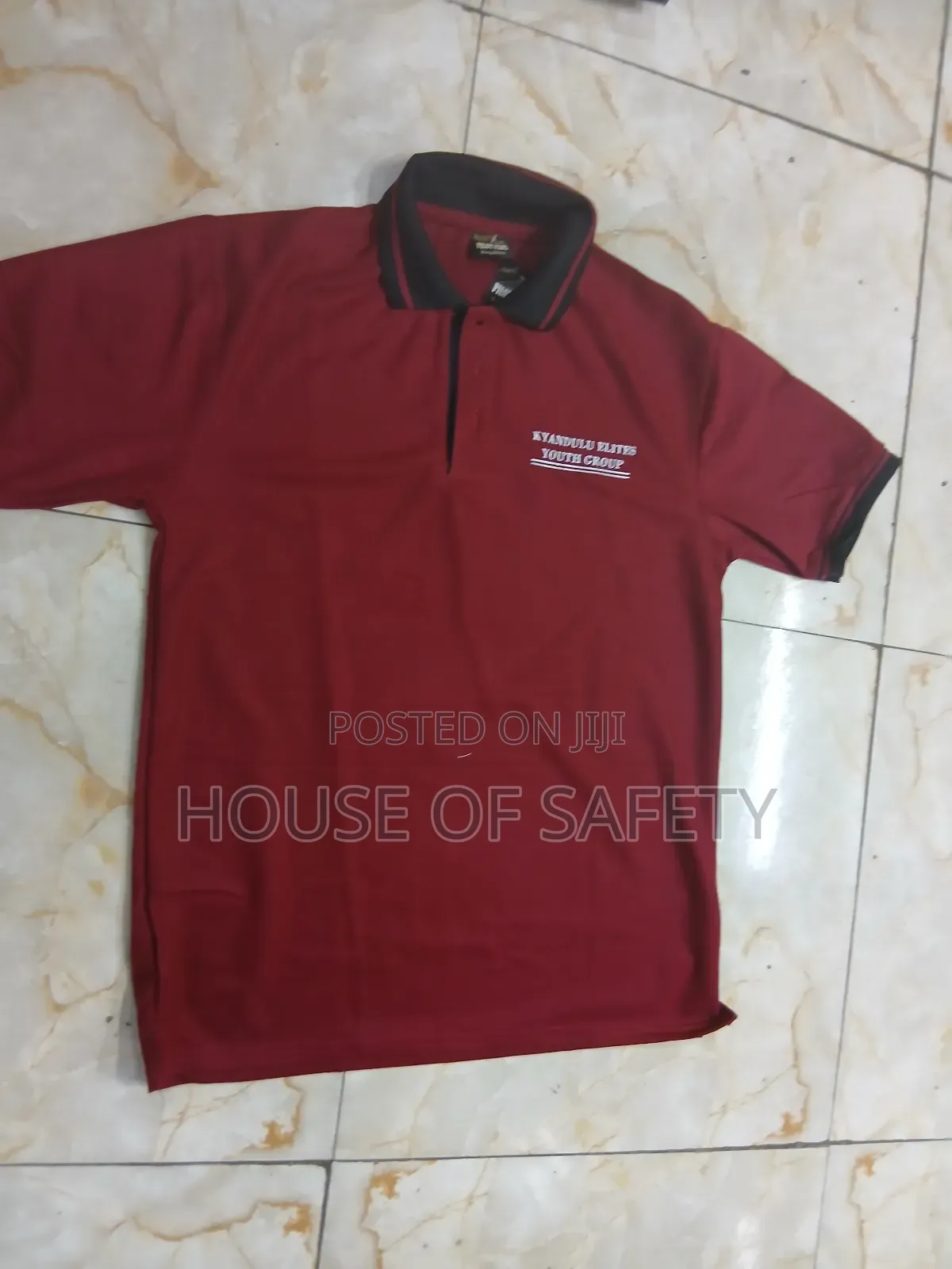 Maroon Polo and Black Collar