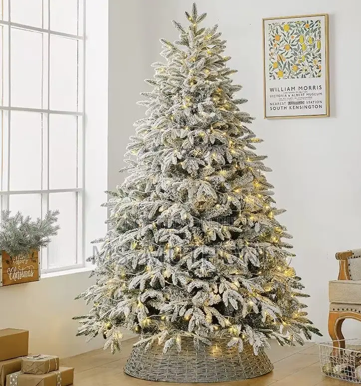 Flocked Premium PVC Prelit Christmas Tree