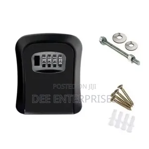 Wall-Mounted Key Lock Box Full Metallic 4-Digit Combination Key Safe