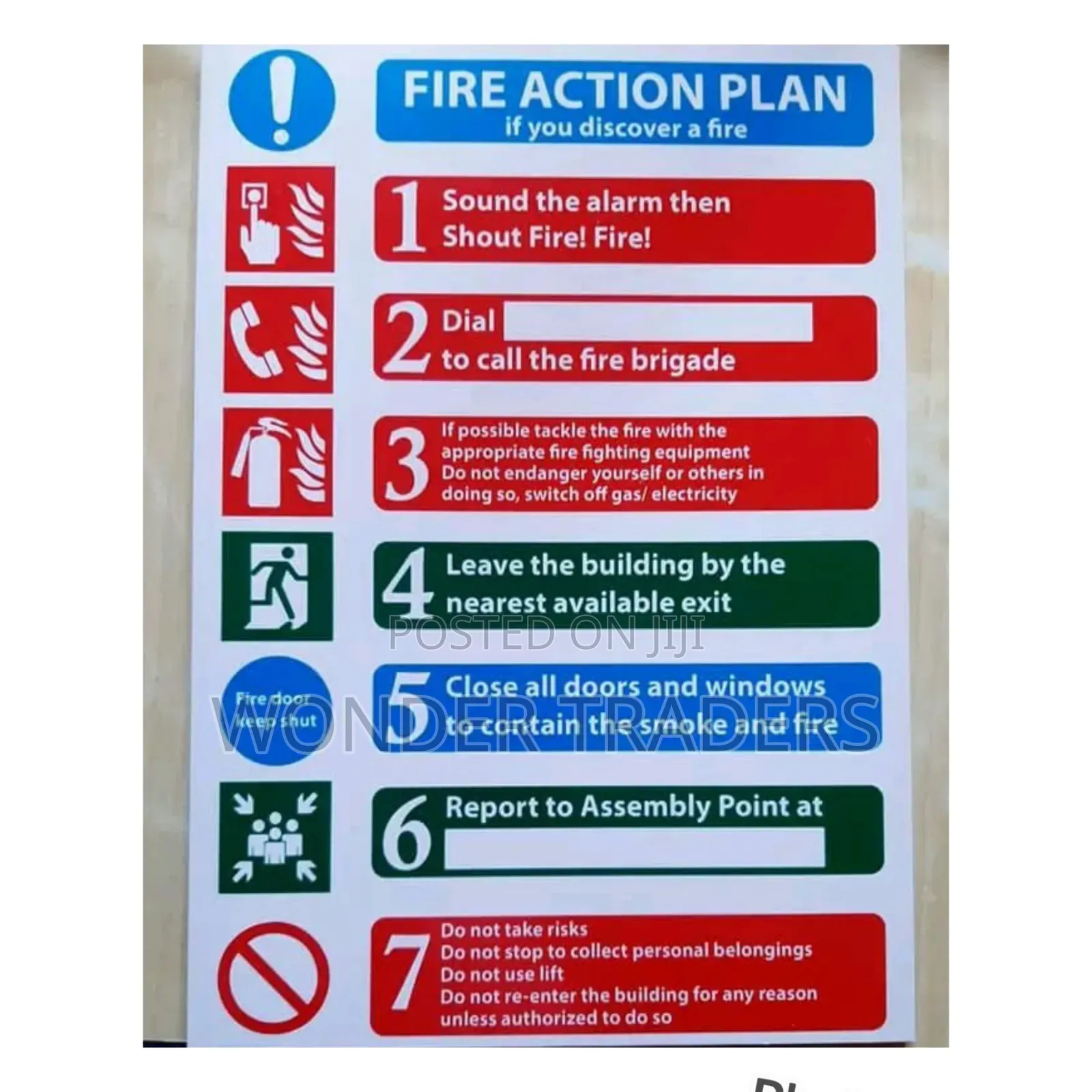 Fire Action Plan Signs for Fire Extinguisher