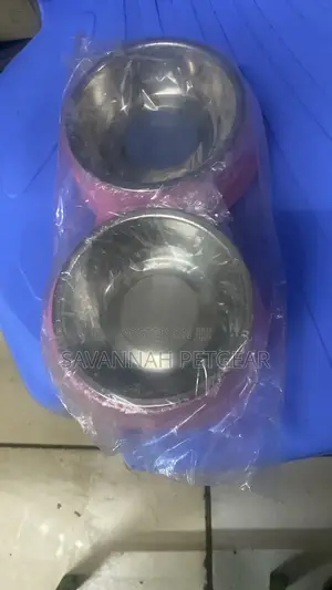 Pet Stainless Steel Double Bowl Dog Bowl Cat Basin