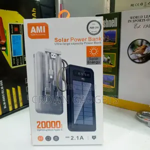 Ami Am-26 20000mah Solar Power Bank With Led Flashlight