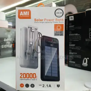 Original Ami Solar Power Bank 20000mah With Flashlight