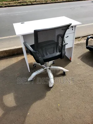 White Desk and Swivel Chair