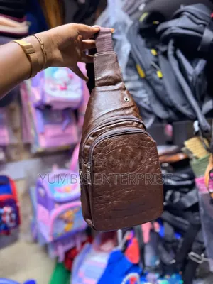 Dark Brown Leather Crossbody Chest Bags at 800