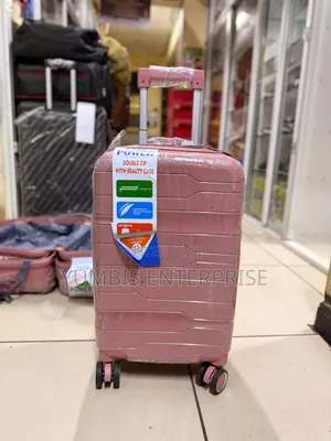 Small Size Pink Rubber Suitcase 1pc in 48cm Height (7kg Hand Luggage