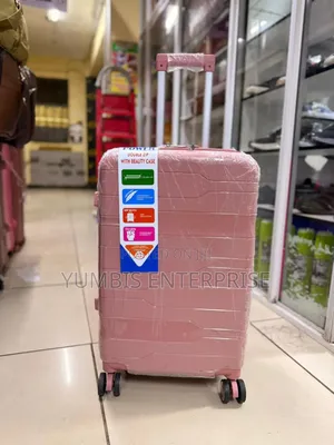 Medium Size Rubber Pink Suitcase (Height 60cm)