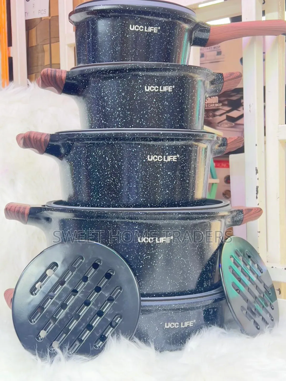 Ucc Black 12pcs Cookware Set