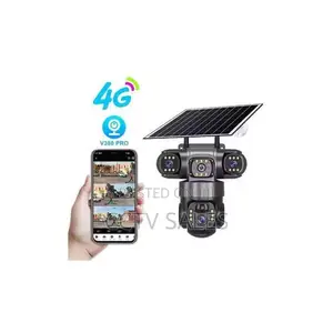 Solar Light 4g 12mp Triple Lens Solar Powered PTZ Security Camera