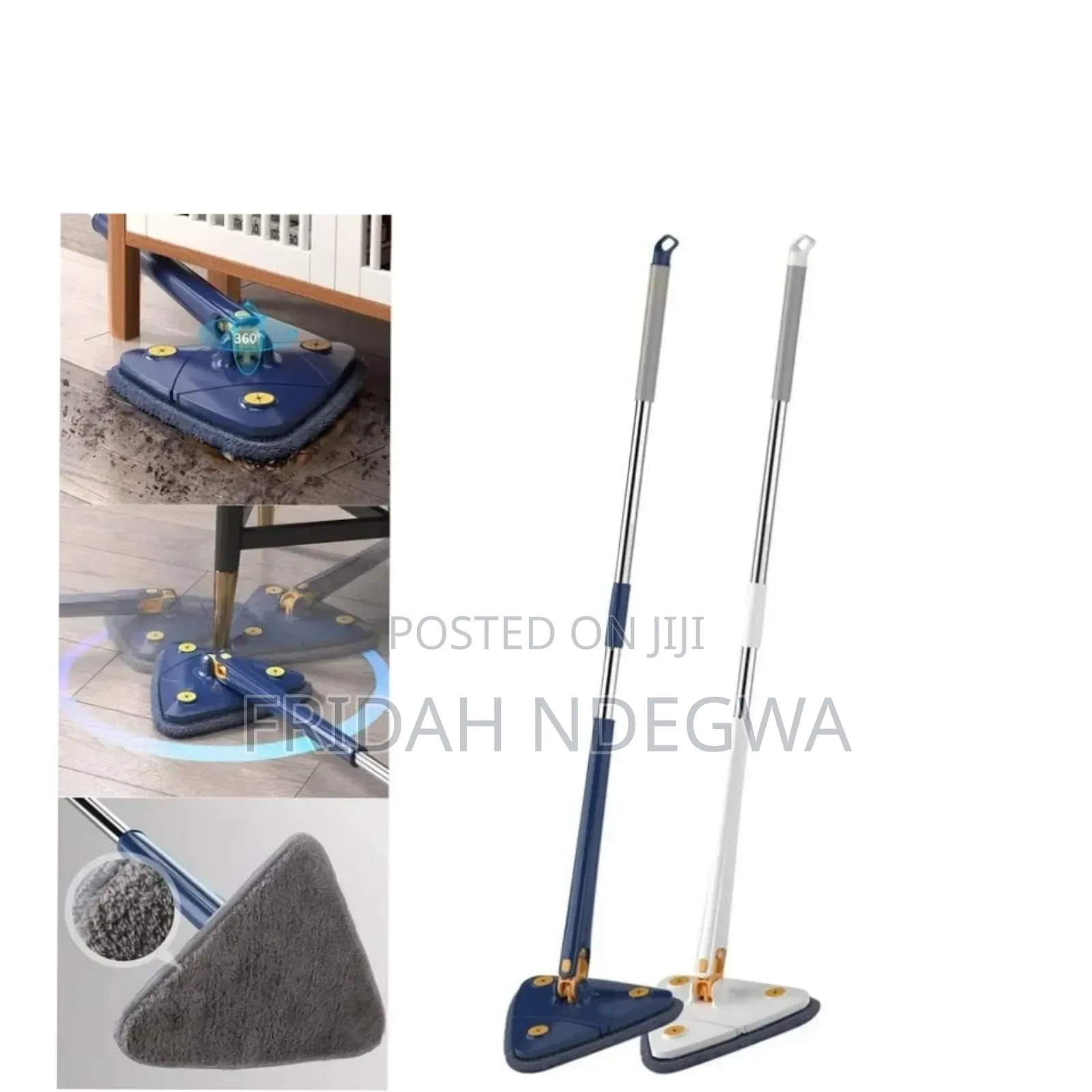 *Triangle Mop 360 Rotatable Extendable Adjustable Cleaning Mop