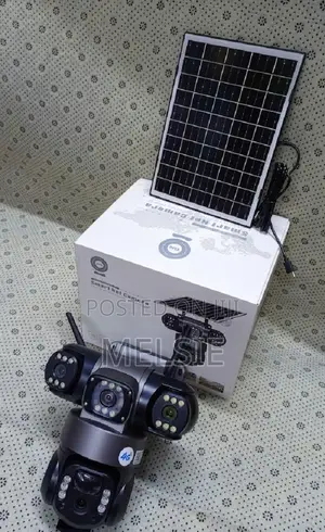 4g V380 Three Lens Outdoor Surveil CCTV Camera PTZ 360 Solar Light