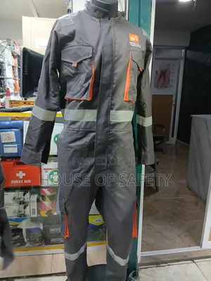 Industrial Reflective Cargo-Style Pockets Overall
