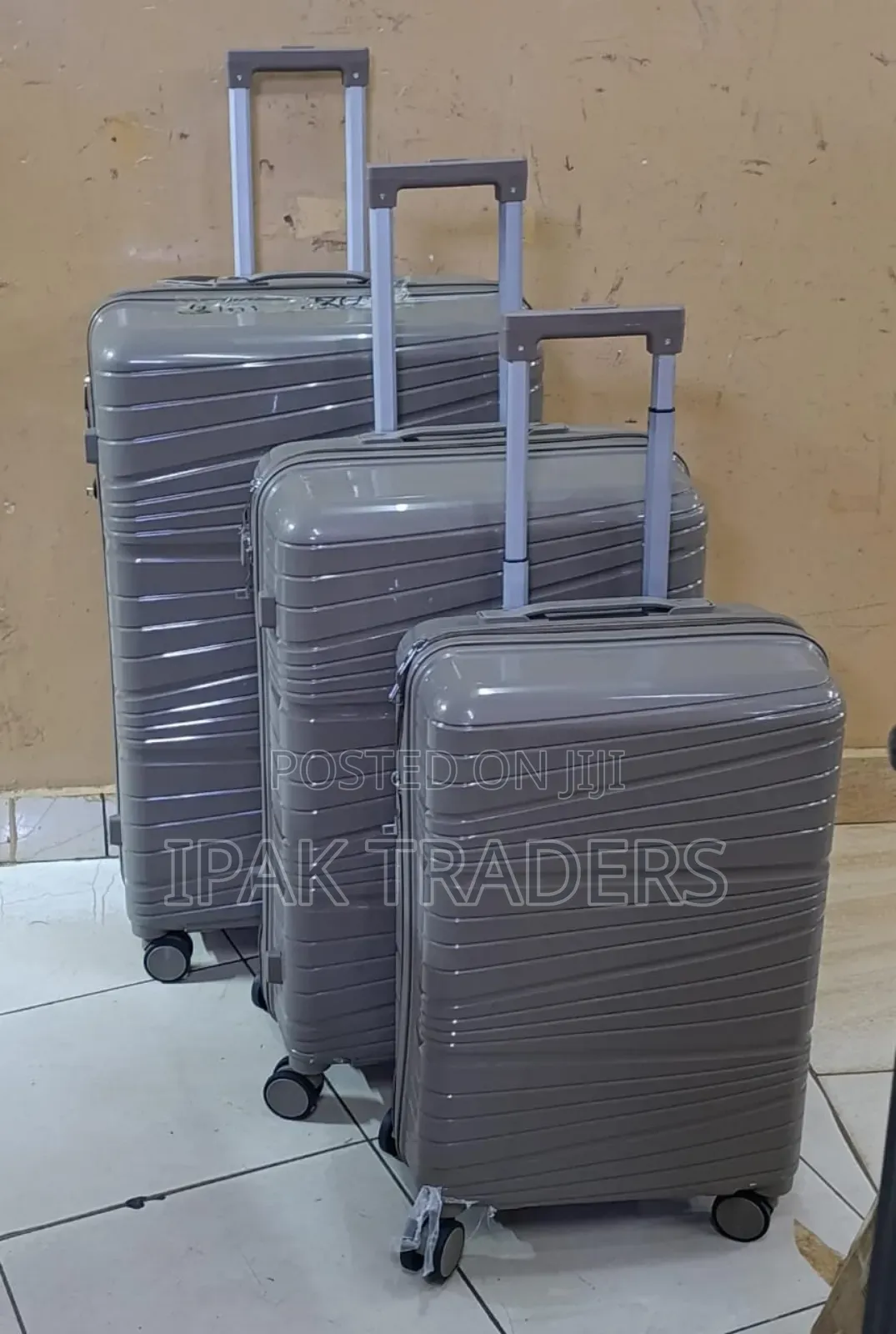 *Unbreakable Double Zip Rubber Suitcase Pp 3-in-1 Suitcase