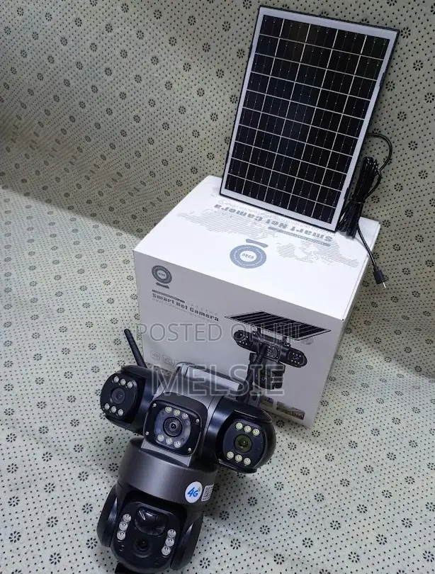 High-Definition 4g V380 Triple Lens Camera Solar (Pir Human Detection