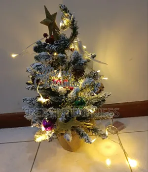 Table Top Christmas Tree With Decorations and Lights