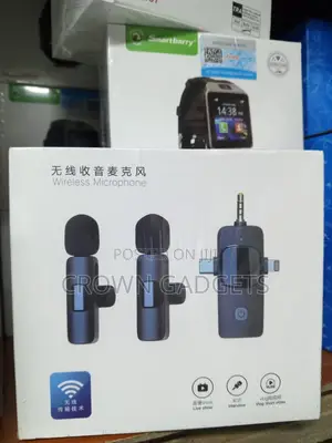 Dual Wireless Microphone Kit 3.5mm Plug for iPhone Android