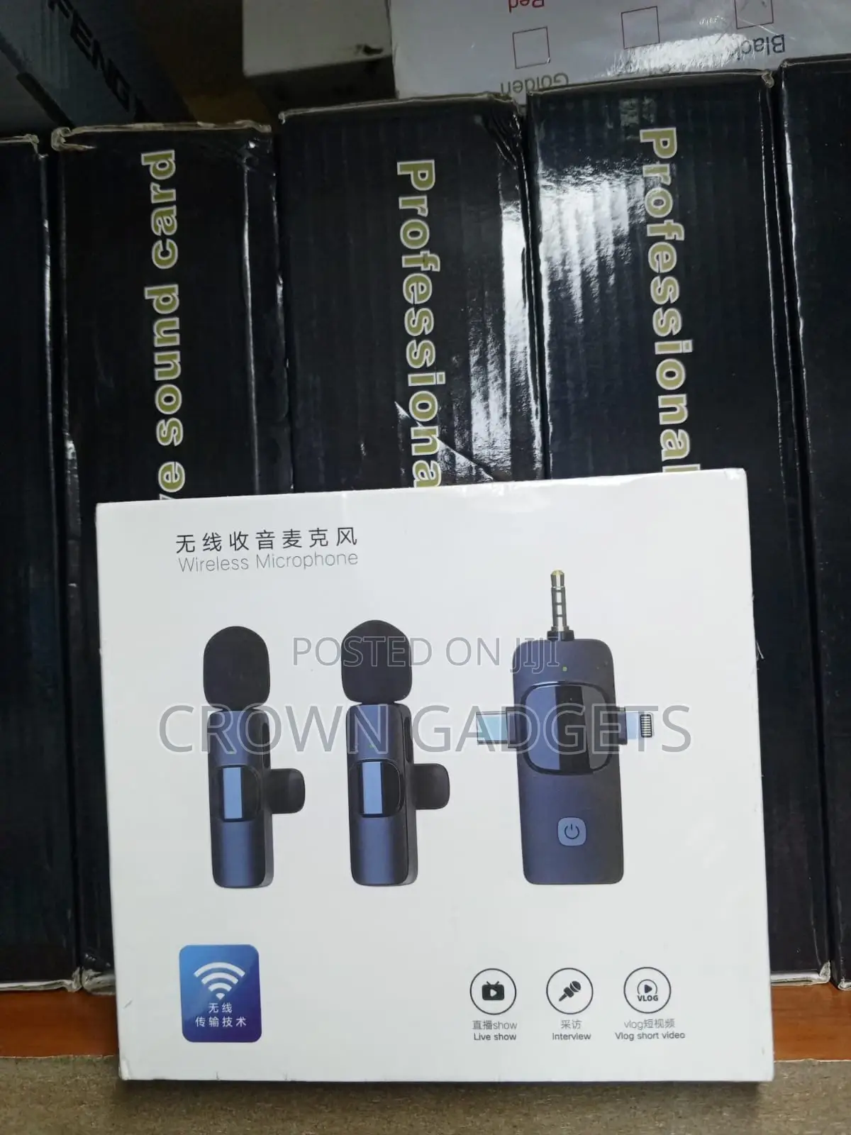 Dual Wireless Microphone Kit 3.5mm Plug for iPhone Android