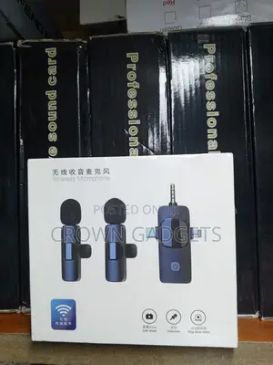 Dual Wireless Microphone Kit 3.5mm Plug for iPhone Android