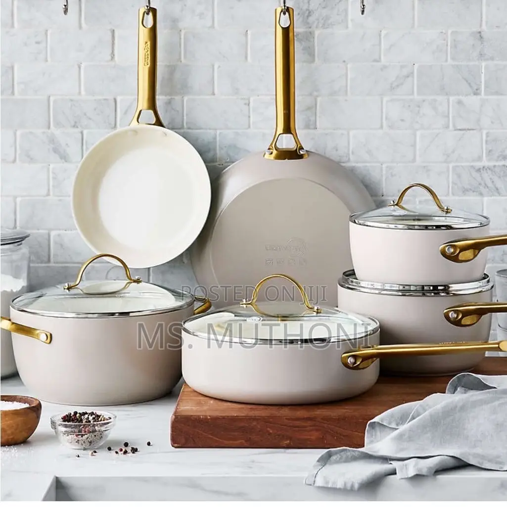 15-piece Ceramic Pfoa, Lead, And Cadmium Nonstick Cookware Set.