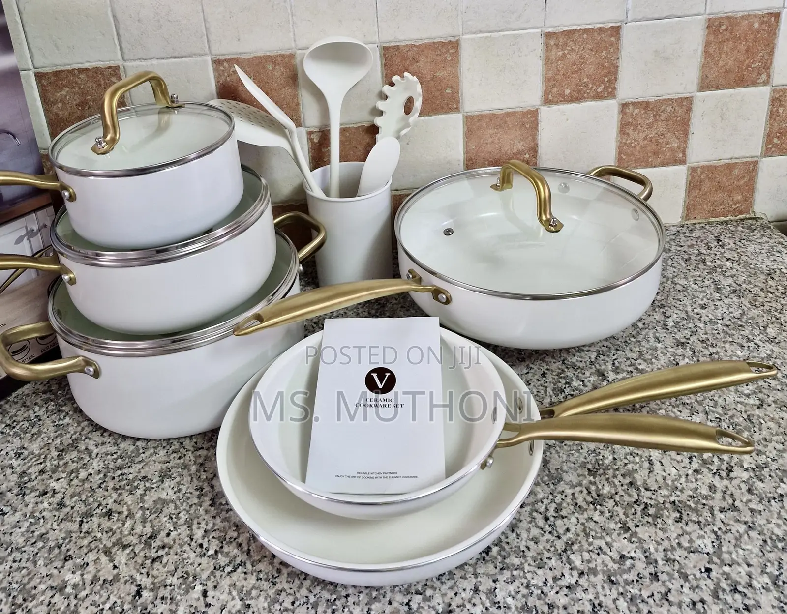 15-piece Ceramic Pfoa, Lead, And Cadmium Nonstick Cookware Set.